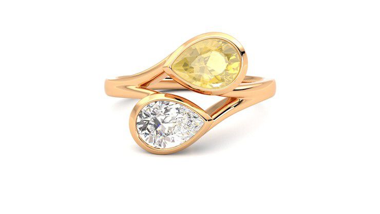 Taylor & Hart Peratrice Pear Engagement Ring 360 degree image 29