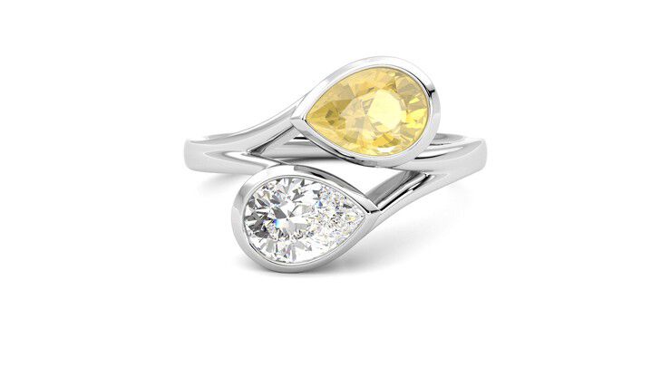 Taylor & Hart Peratrice Pear Engagement Ring 360 degree image 0