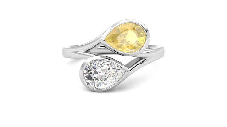 Taylor & Hart Peratrice Pear Engagement Ring 360 degree image 1