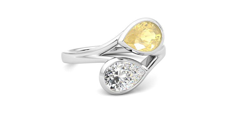 Taylor & Hart Peratrice Pear Engagement Ring 360 degree image 4
