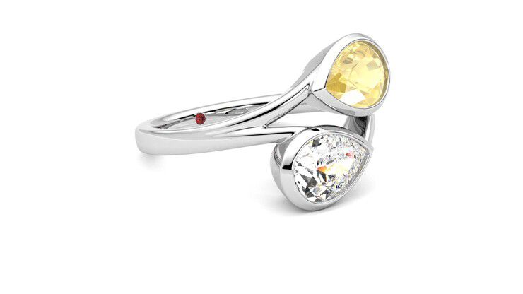 Taylor & Hart Peratrice Pear Engagement Ring 360 degree image 6