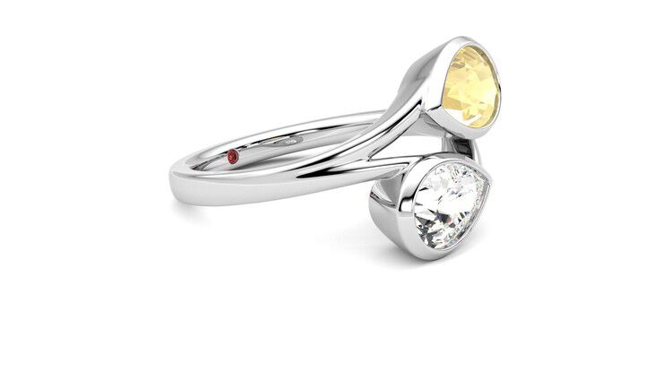 Taylor & Hart Peratrice Pear Engagement Ring 360 degree image 7