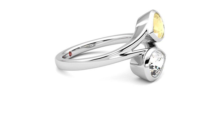 Taylor & Hart Peratrice Pear Engagement Ring 360 degree image 8