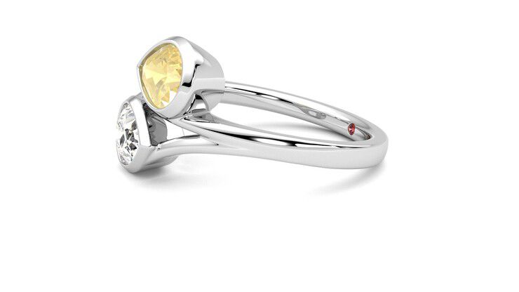 Taylor & Hart Peratrice Pear Engagement Ring 360 degree image 22