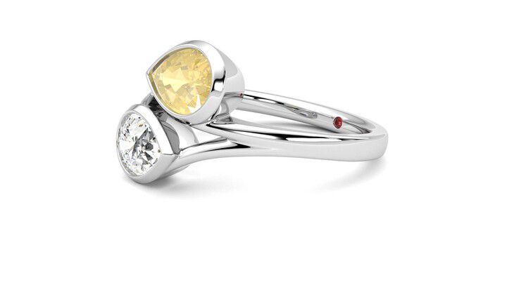 Taylor & Hart Peratrice Pear Engagement Ring 360 degree image 23