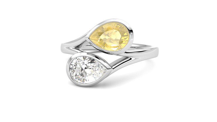 Taylor & Hart Peratrice Pear Engagement Ring 360 degree image 27