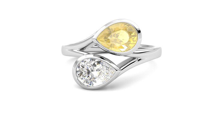 Taylor & Hart Peratrice Pear Engagement Ring 360 degree image 28
