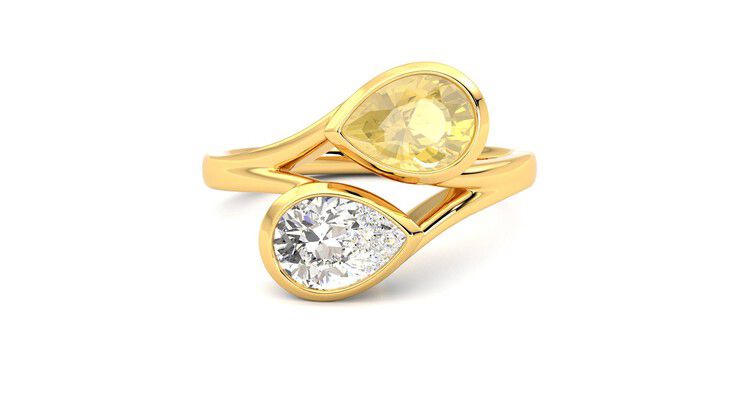 Taylor & Hart Peratrice Pear Engagement Ring 360 degree image 1