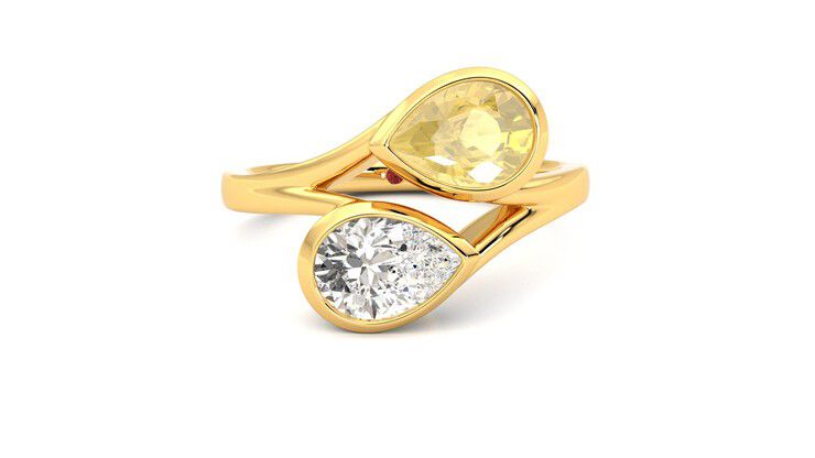 Taylor & Hart Peratrice Pear Engagement Ring 360 degree image 2