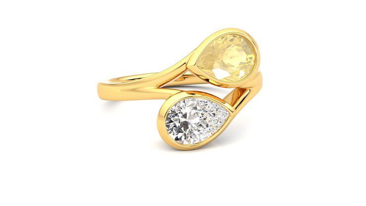 Taylor & Hart Peratrice Pear Engagement Ring 360 degree image 4