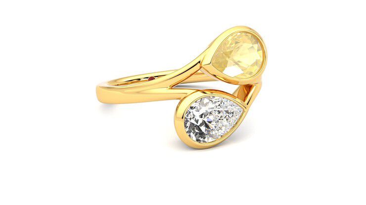 Taylor & Hart Peratrice Pear Engagement Ring 360 degree image 5