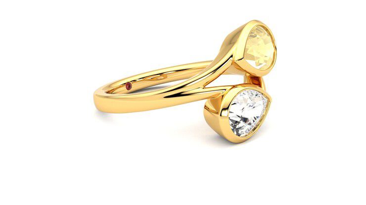 Taylor & Hart Peratrice Pear Engagement Ring 360 degree image 7