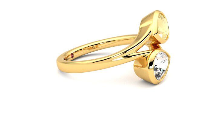 Taylor & Hart Peratrice Pear Engagement Ring 360 degree image 8