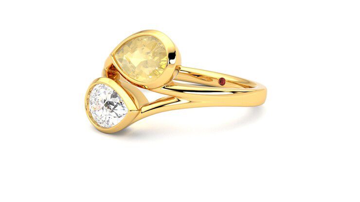 Taylor & Hart Peratrice Pear Engagement Ring 360 degree image 24