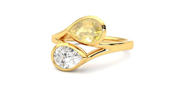 Taylor & Hart Peratrice Pear Engagement Ring 360 degree image 26