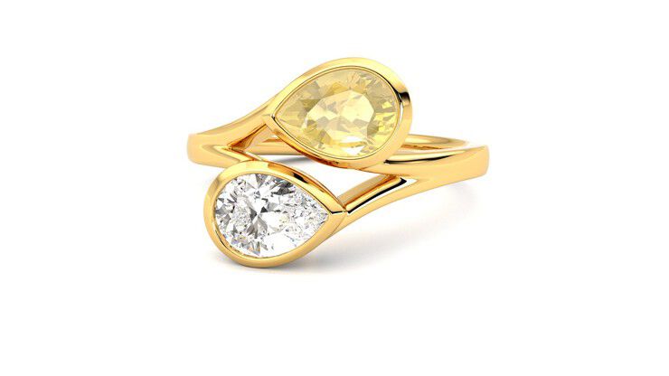 Taylor & Hart Peratrice Pear Engagement Ring 360 degree image 27