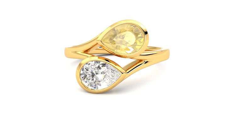 Taylor & Hart Peratrice Pear Engagement Ring 360 degree image 28