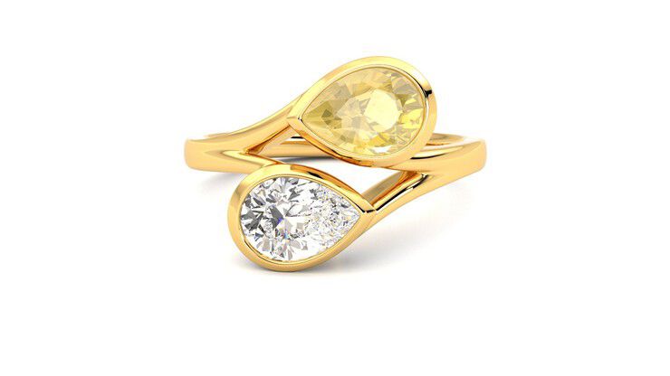 Taylor & Hart Peratrice Pear Engagement Ring 360 degree image 29