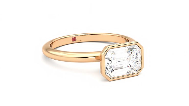 Taylor & Hart Purity Emerald Engagement Ring 360 degree image 5