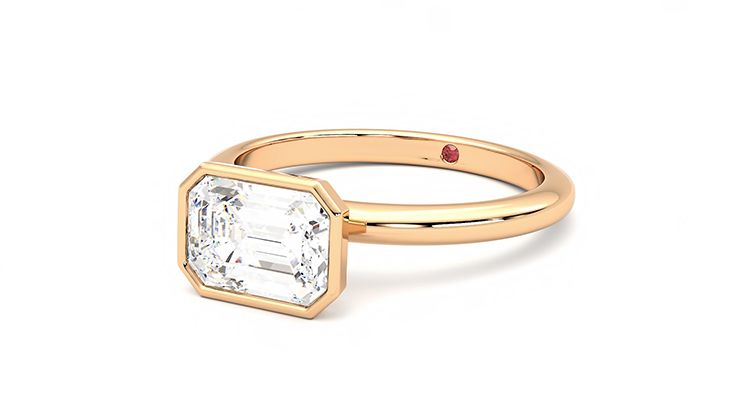 Taylor & Hart Purity Emerald Engagement Ring 360 degree image 25
