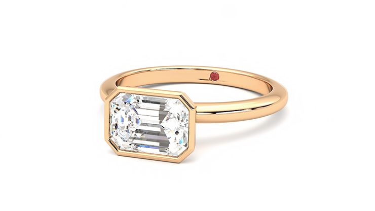 Taylor & Hart Purity Emerald Engagement Ring 360 degree image 26