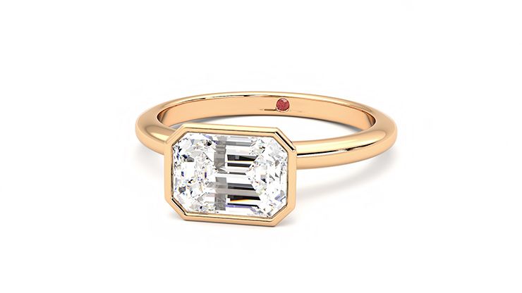 Taylor & Hart Purity Emerald Engagement Ring 360 degree image 27
