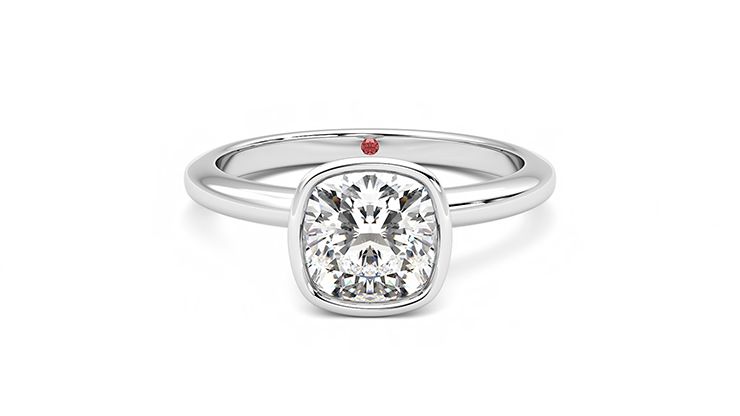 Taylor & Hart Purity Cushion Engagement Ring 360 degree image 0