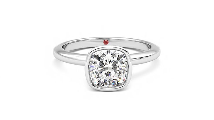 Taylor & Hart Purity Cushion Engagement Ring 360 degree image 1