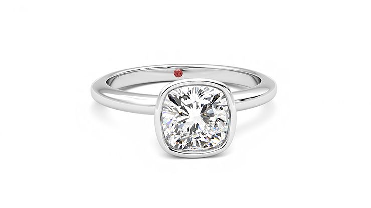 Taylor & Hart Purity Cushion Engagement Ring 360 degree image 2