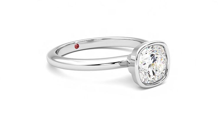 Taylor & Hart Purity Cushion Engagement Ring 360 degree image 6