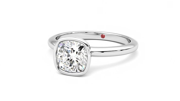 Taylor & Hart Purity Cushion Engagement Ring 360 degree image 26