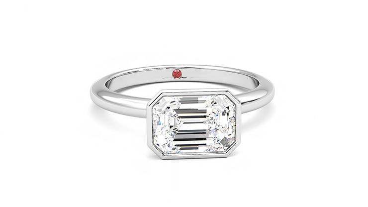 Taylor & Hart Purity Emerald Engagement Ring 360 degree image 2