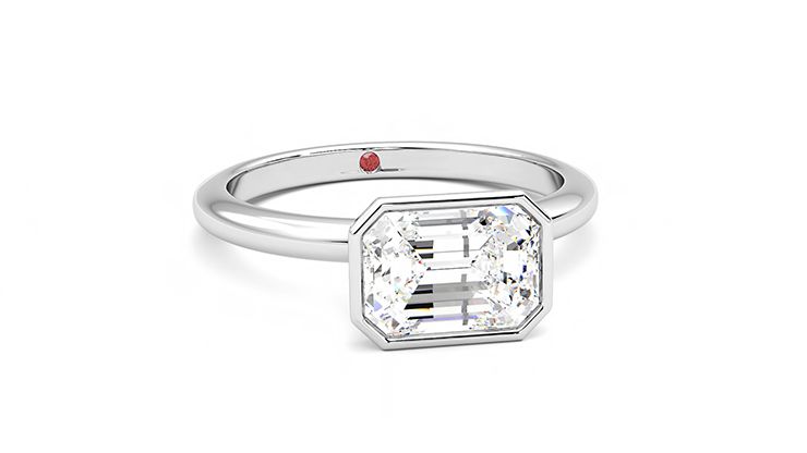 Taylor & Hart Purity Emerald Engagement Ring 360 degree image 3