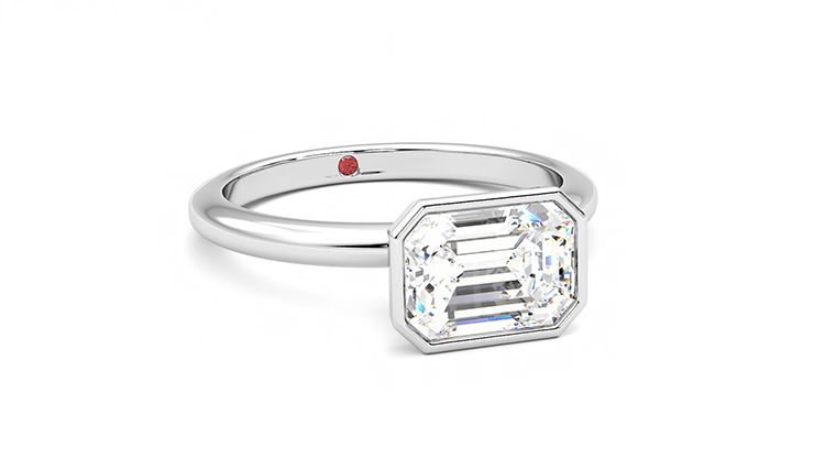 Taylor & Hart Purity Emerald Engagement Ring 360 degree image 4