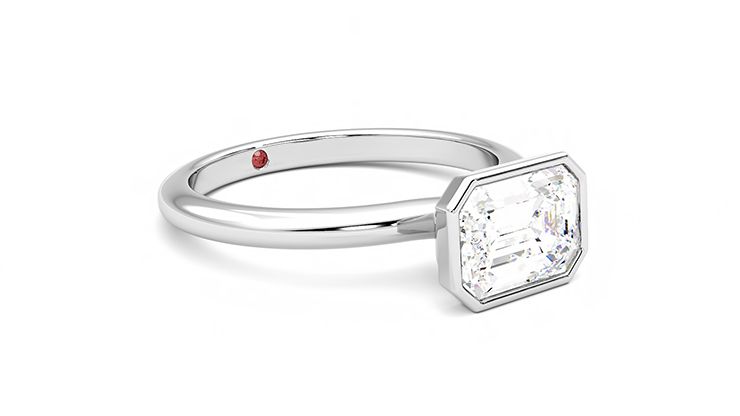 Taylor & Hart Purity Emerald Engagement Ring 360 degree image 6