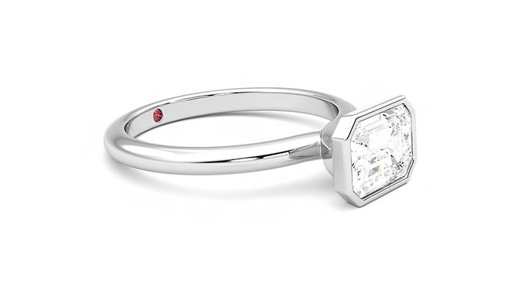 Taylor & Hart Purity Emerald Engagement Ring 360 degree image 7