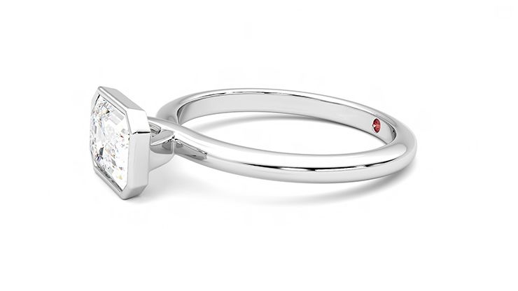 Taylor & Hart Purity Emerald Engagement Ring 360 degree image 22