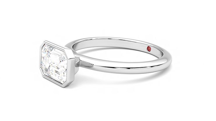 Taylor & Hart Purity Emerald Engagement Ring 360 degree image 23