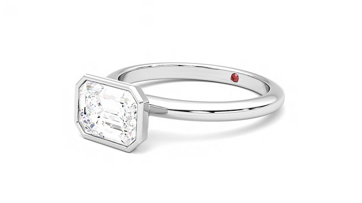 Taylor & Hart Purity Emerald Engagement Ring 360 degree image 24