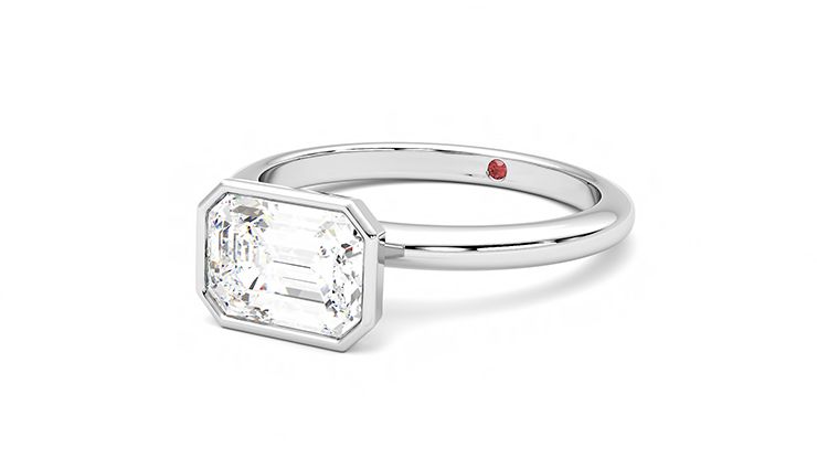 Taylor & Hart Purity Emerald Engagement Ring 360 degree image 25