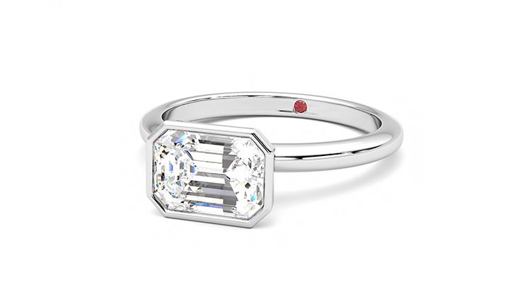 Taylor & Hart Purity Emerald Engagement Ring 360 degree image 26
