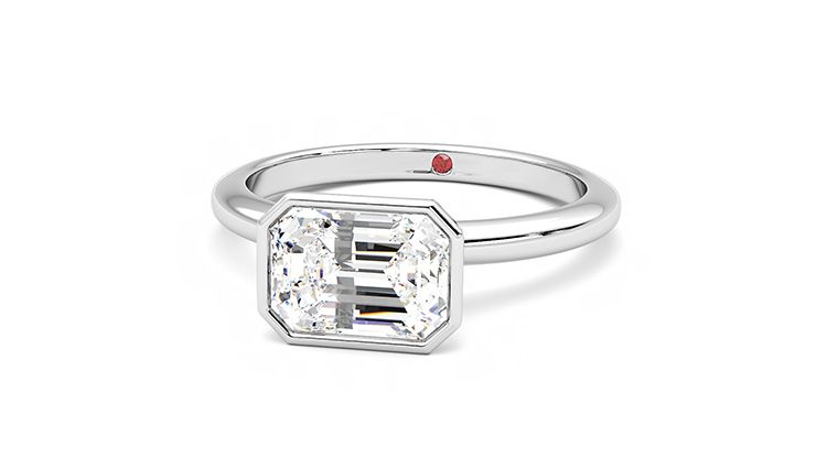 Taylor & Hart Purity Emerald Engagement Ring 360 degree image 27