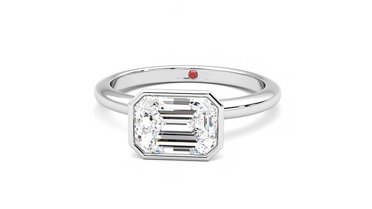 Taylor & Hart Purity Emerald Engagement Ring 360 degree image 28