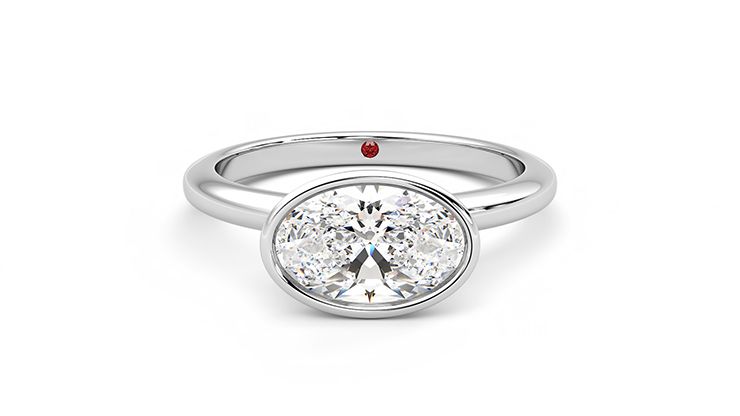 Taylor & Hart Purity Oval Engagement Ring 360 degree image 0