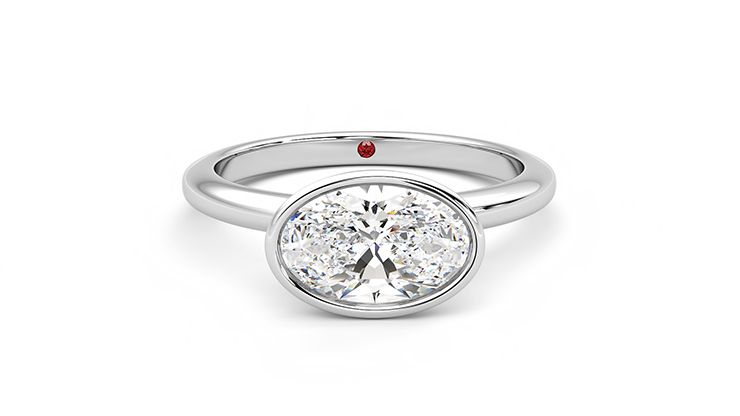 Taylor & Hart Purity Oval Engagement Ring 360 degree image 1