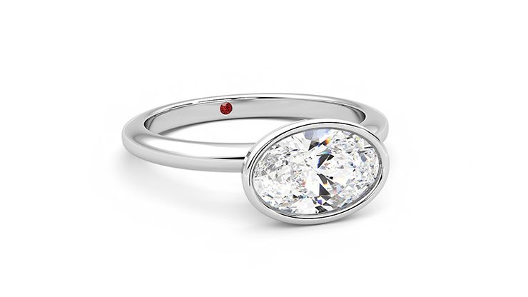 Taylor & Hart Purity Oval Engagement Ring 360 degree image 4