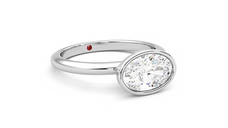 Taylor & Hart Purity Oval Engagement Ring 360 degree image 5