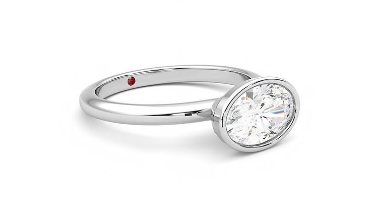Taylor & Hart Purity Oval Engagement Ring 360 degree image 6