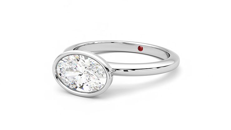 Taylor & Hart Purity Oval Engagement Ring 360 degree image 25