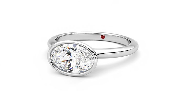 Taylor & Hart Purity Oval Engagement Ring 360 degree image 26